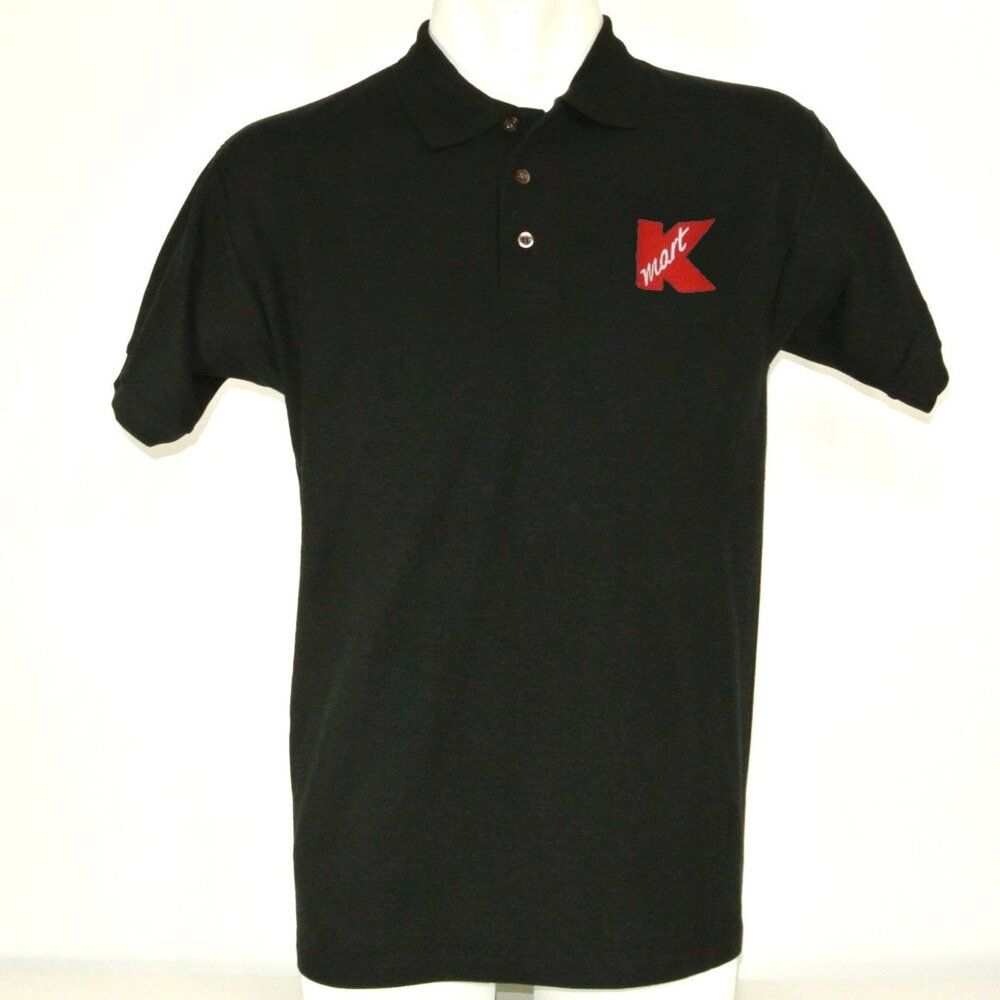 K-MART Vintage Employee Uniform Men's Black Polo Shirt Size L Large - Picture 4 of 6